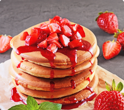 Classic Strawberry Preserve Pancakes